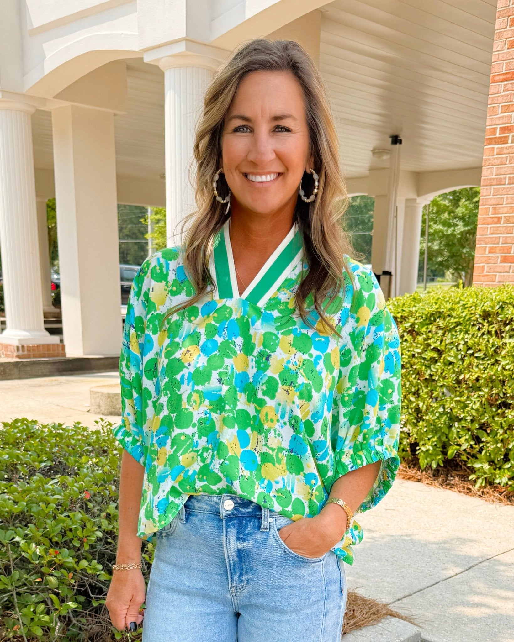Splash and Pop V - Neck Top - Jessi Jayne Boutique