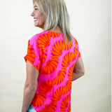 Bold Bloom V - Neck Blouse - Jessi Jayne Boutique