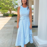 Blue Skies Striped Maxi Asymmetrical Dress - Jessi Jayne Boutique