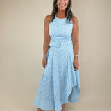 Blue Skies Striped Maxi Asymmetrical Dress - Jessi Jayne Boutique