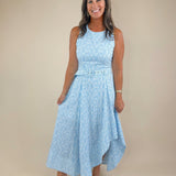 Blue Skies Striped Maxi Asymmetrical Dress - Jessi Jayne Boutique
