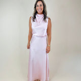 Blush Hour Satin Maxi Skirt Set - Jessi Jayne Boutique