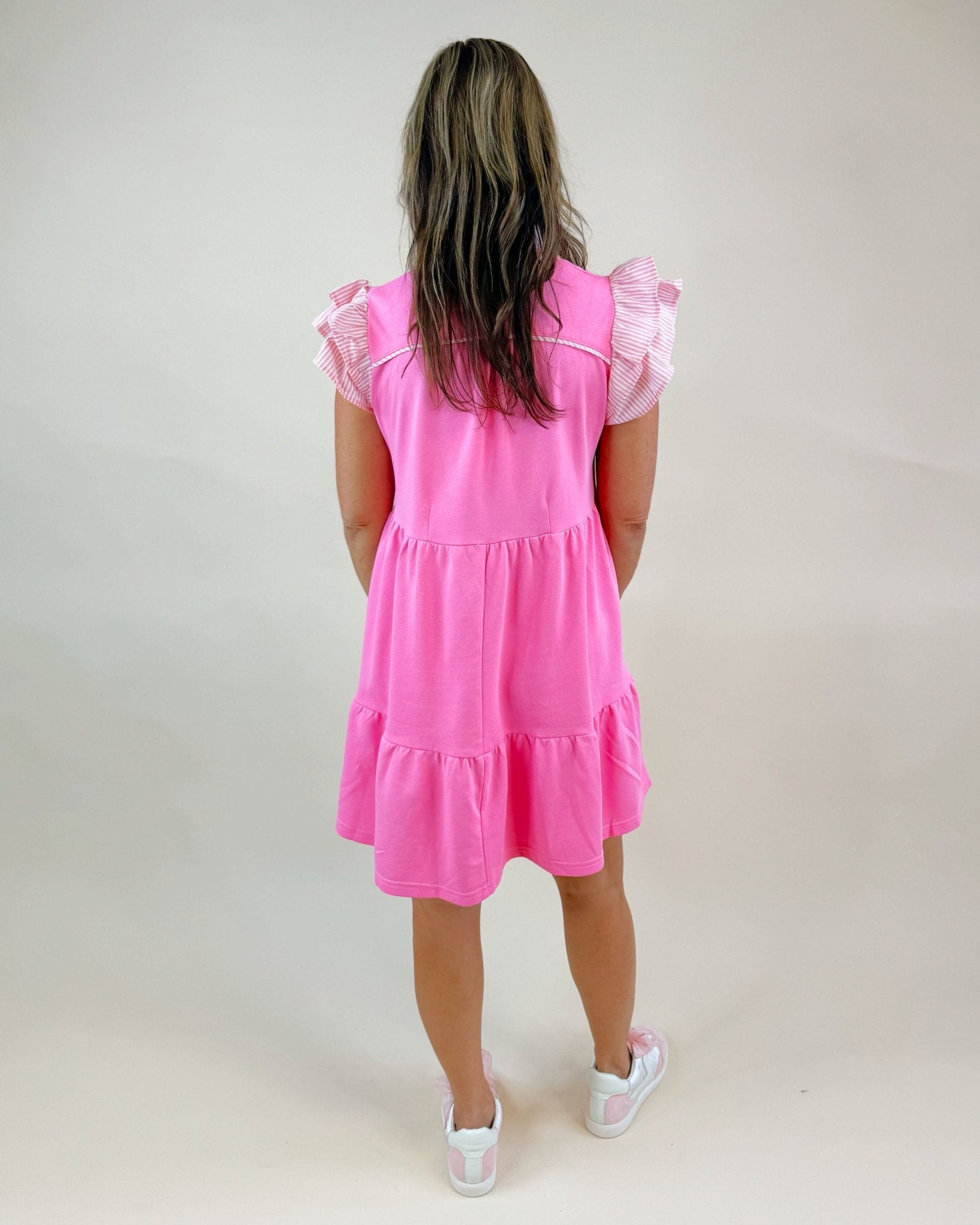Poppy Stripe Ruffle Tiered Dress - Jessi Jayne Boutique