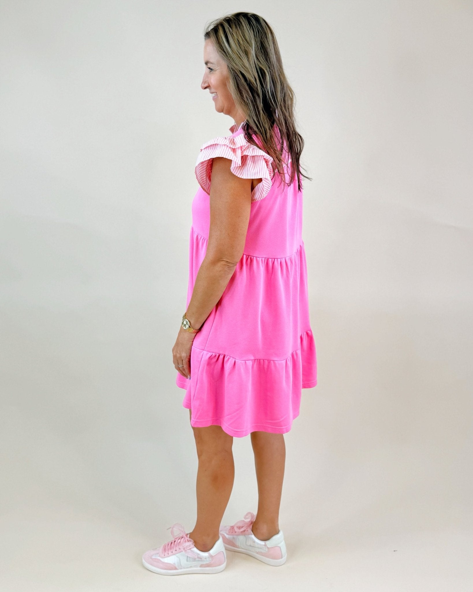 Poppy Stripe Ruffle Tiered Dress - Jessi Jayne Boutique