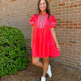 Sunkissed Embroidered Babydoll Dress - Jessi Jayne Boutique