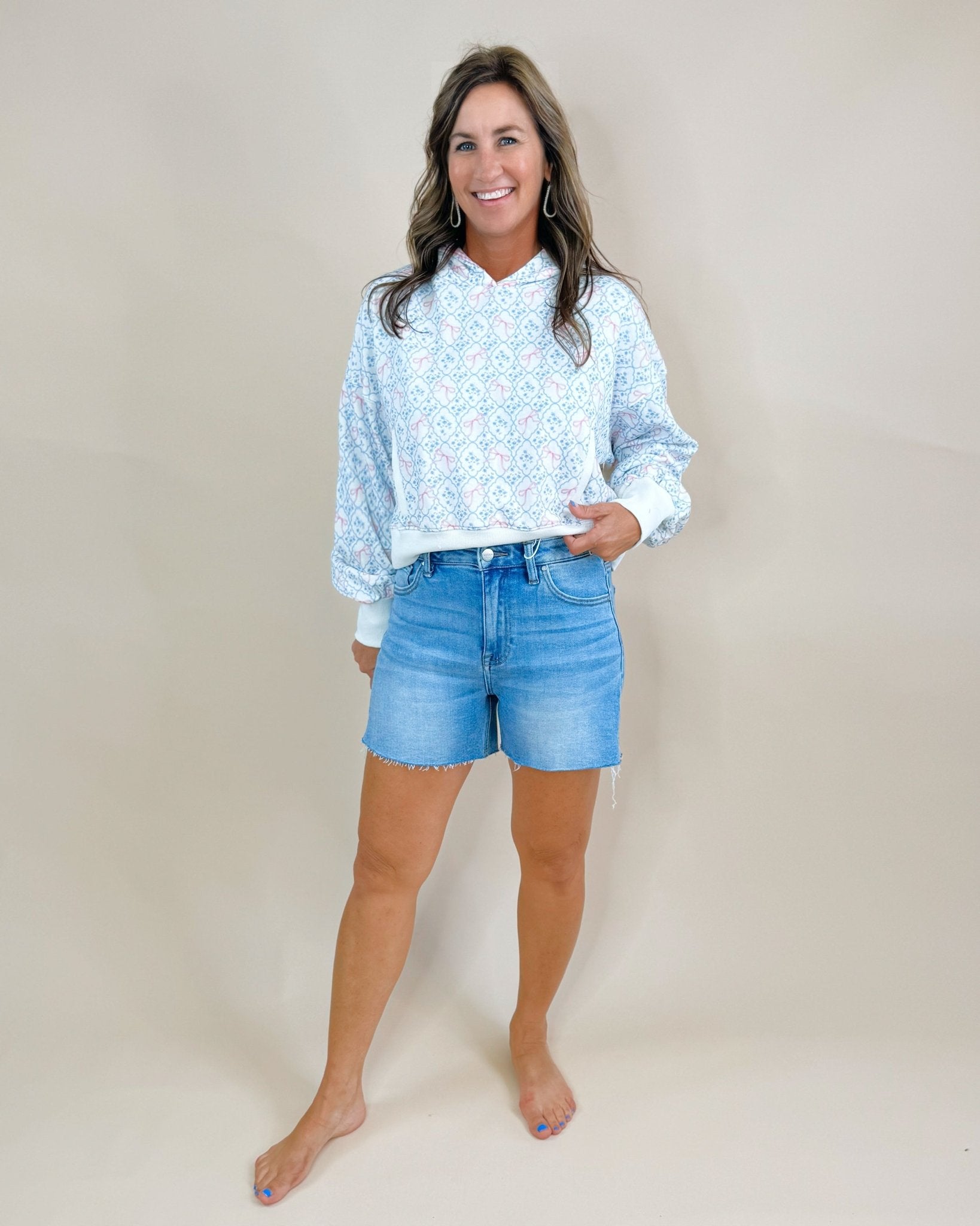 Risen Medium Cut to the Chase Denim Shorts - Jessi Jayne Boutique