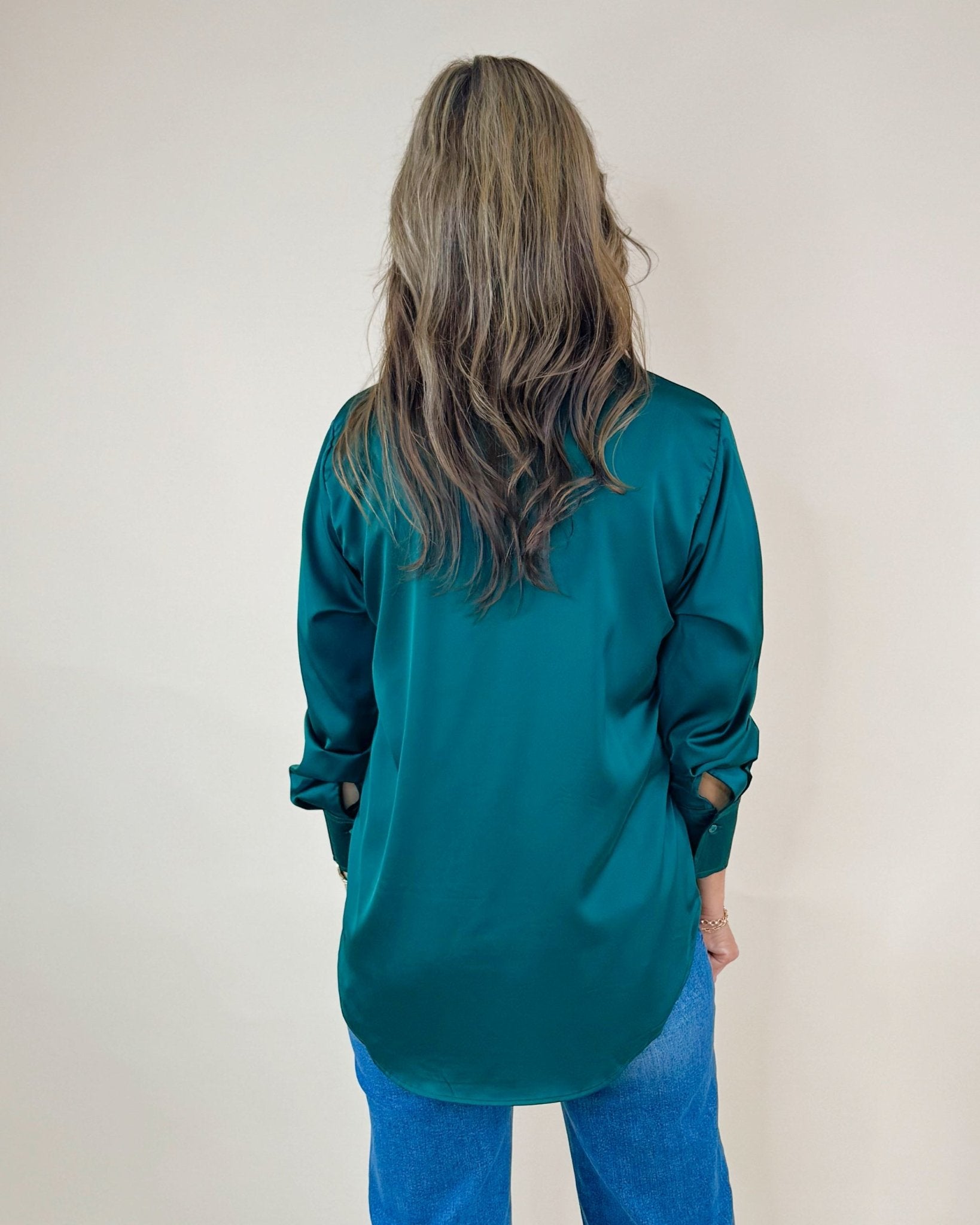 Satin Romance Button - Front Blouse - Jessi Jayne Boutique