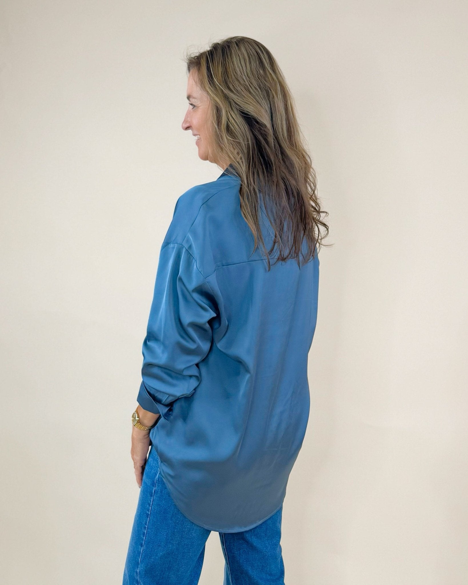 Luxe Flow Satin Blouse - Jessi Jayne Boutique