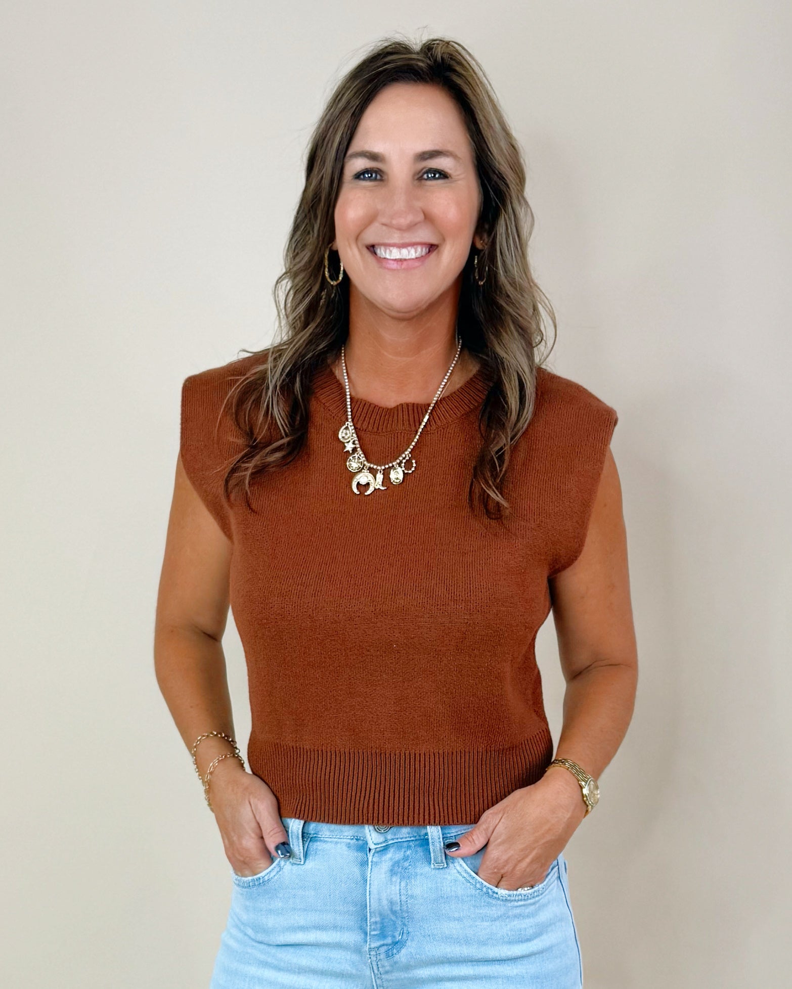 See It All Sweater Vest Top - Jessi Jayne Boutique