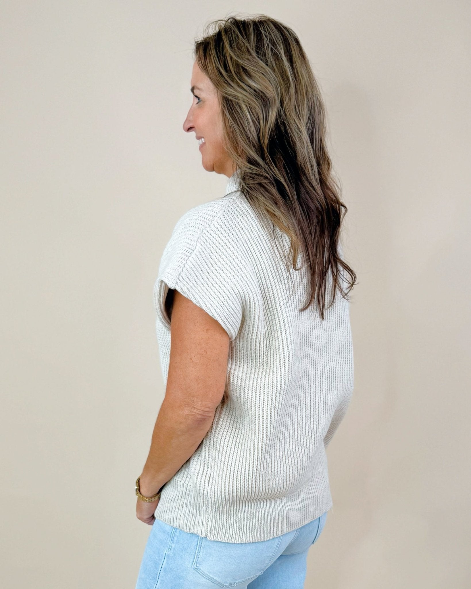 On To Better Things Knit Mock Neck Sweater Top - Jessi Jayne Boutique