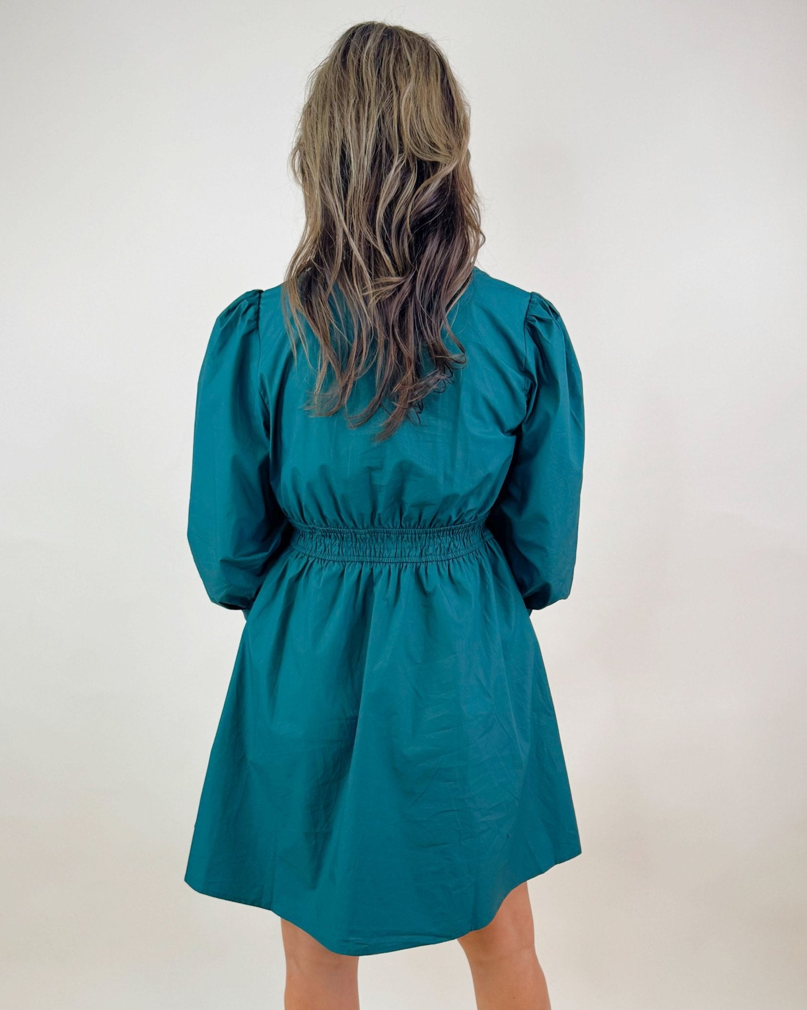 Olive & Ivory Ruffle Trim Poplin Dress - Jessi Jayne Boutique