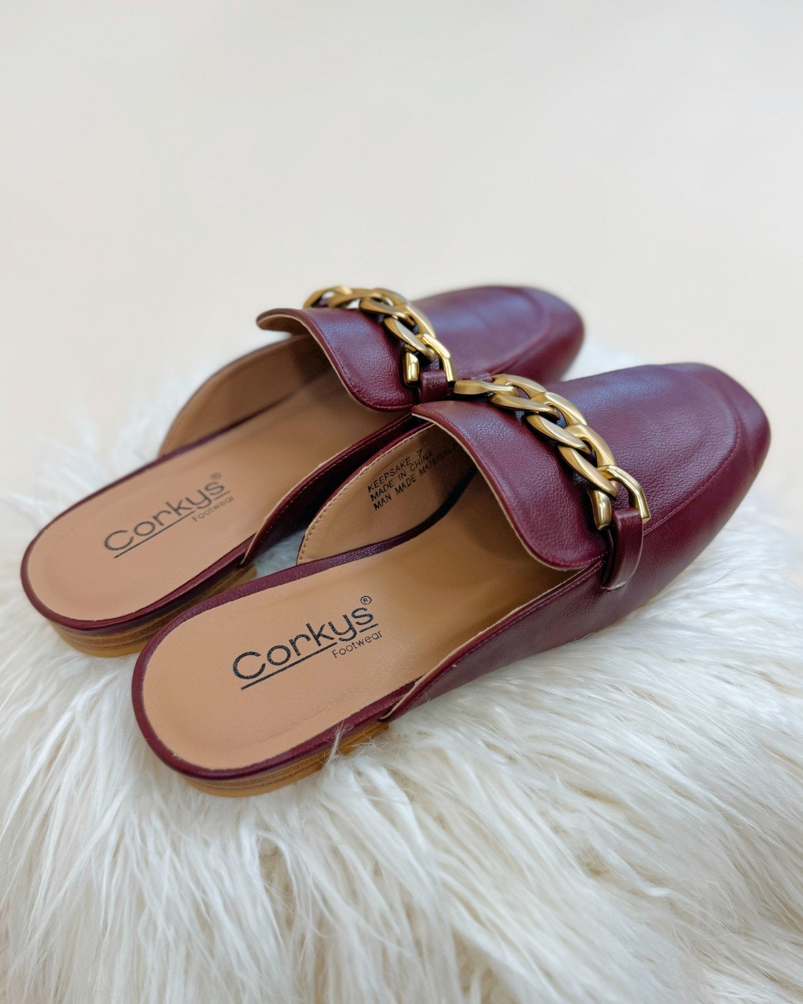 Corky Keepsake Burgundy Faux Leather Mules - Jessi Jayne Boutique