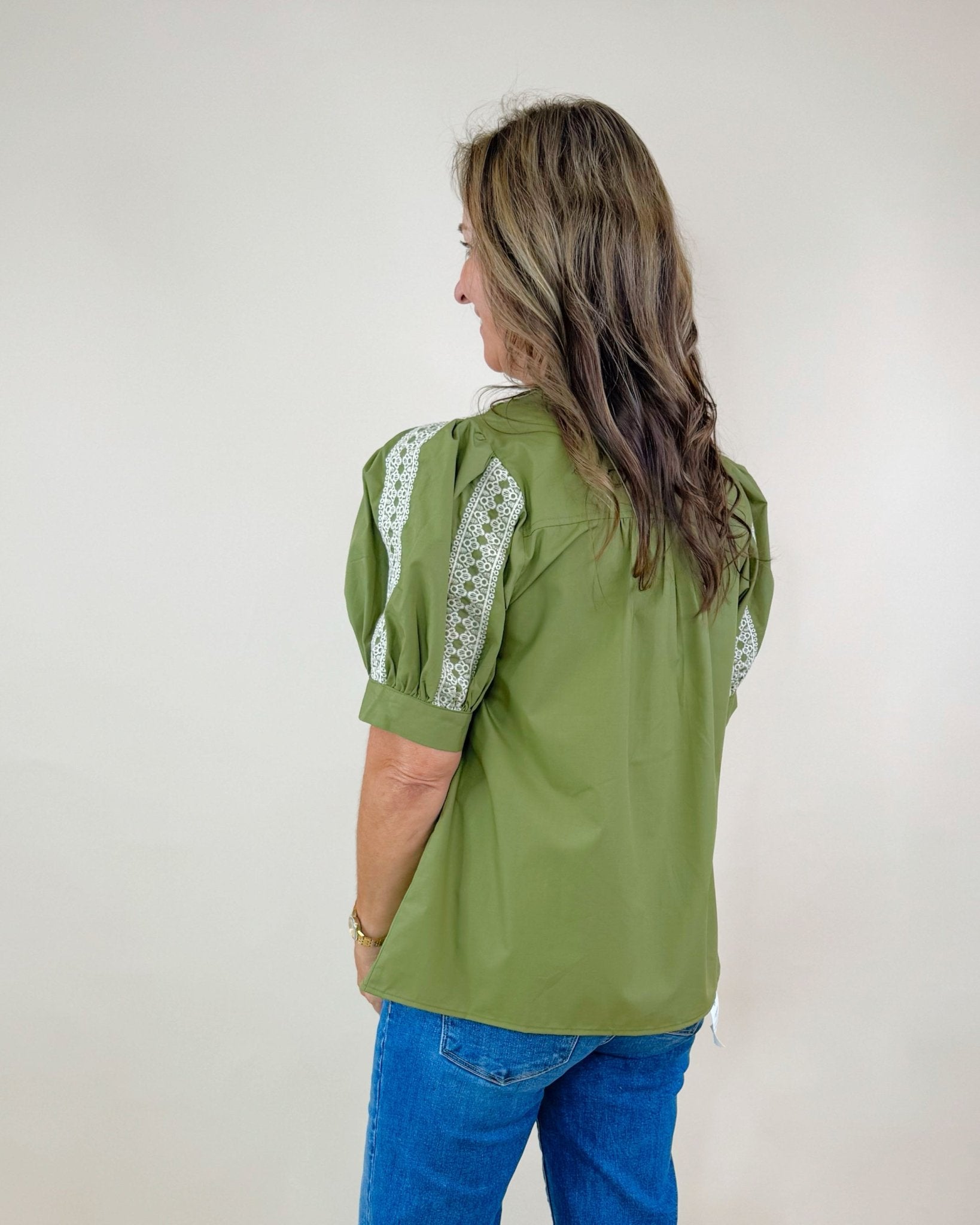 Olive Orchard Embroidered Top - Jessi Jayne Boutique