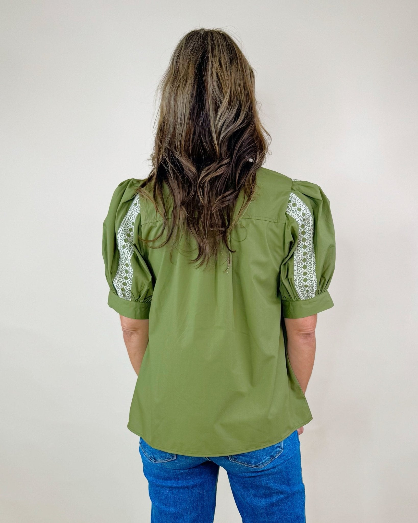 Olive Orchard Embroidered Top - Jessi Jayne Boutique