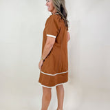 Toffee Zip Contrast Dress - Jessi Jayne Boutique