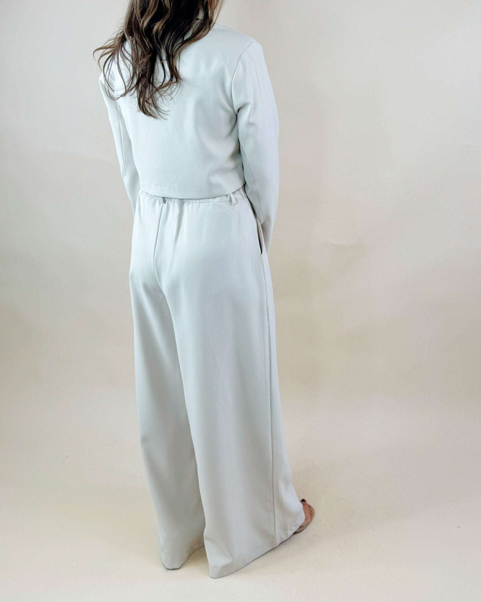 Tailored Elegance Cropped Blazer Wide - Leg Pants Set - Jessi Jayne Boutique