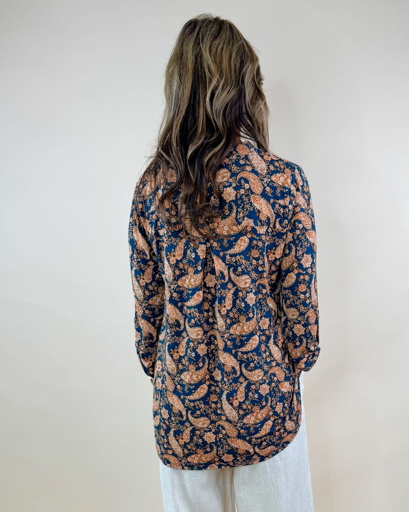 Midnight Paisley Bloom Blouse - Jessi Jayne Boutique