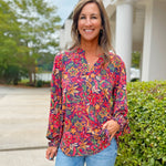 Garden Views Floral Blouse - Jessi Jayne Boutique
