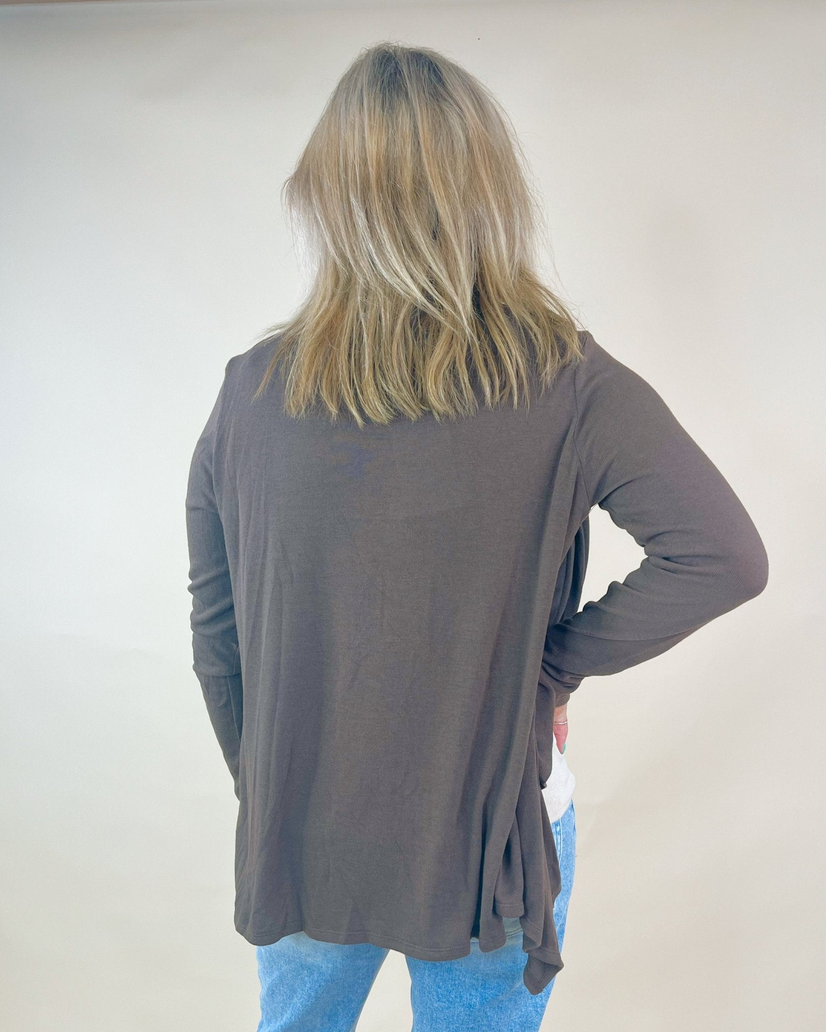 Everyday Layer Open Cardigan – Black & Brown - Jessi Jayne Boutique