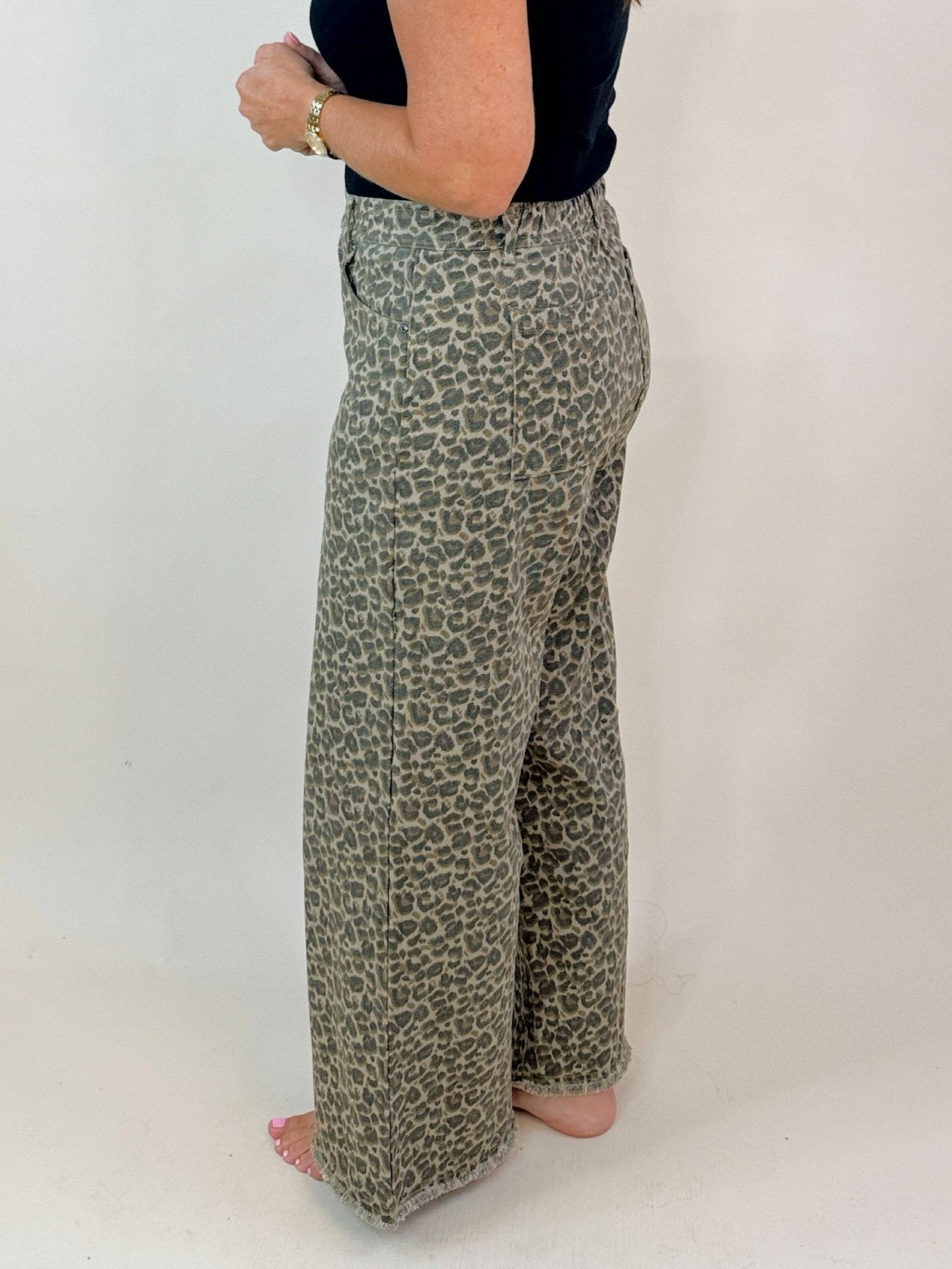 Wild Streak Leopard Wide Leg Jeans - Jessi Jayne Boutique