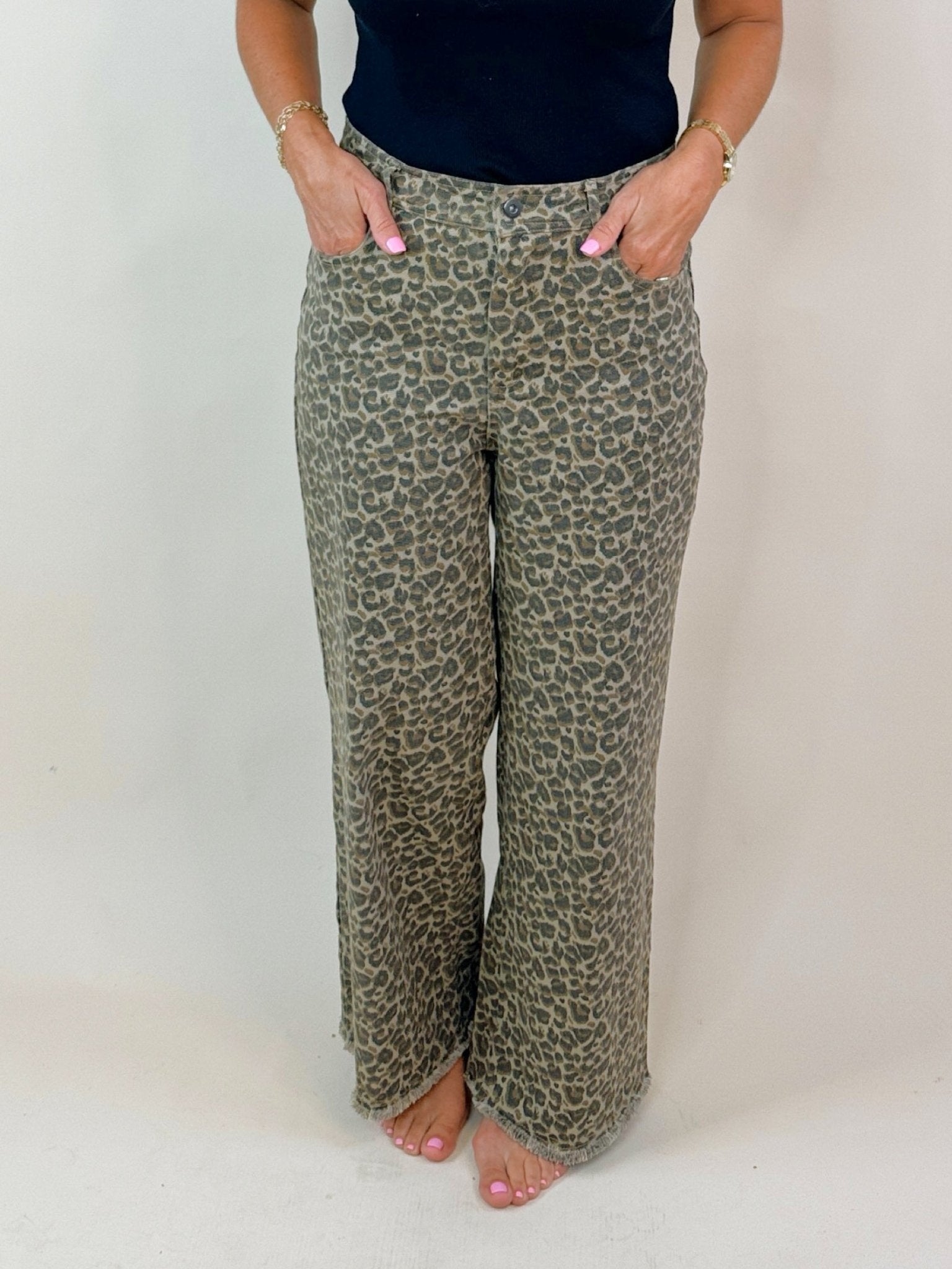 Wild Streak Leopard Wide Leg Jeans - Jessi Jayne Boutique