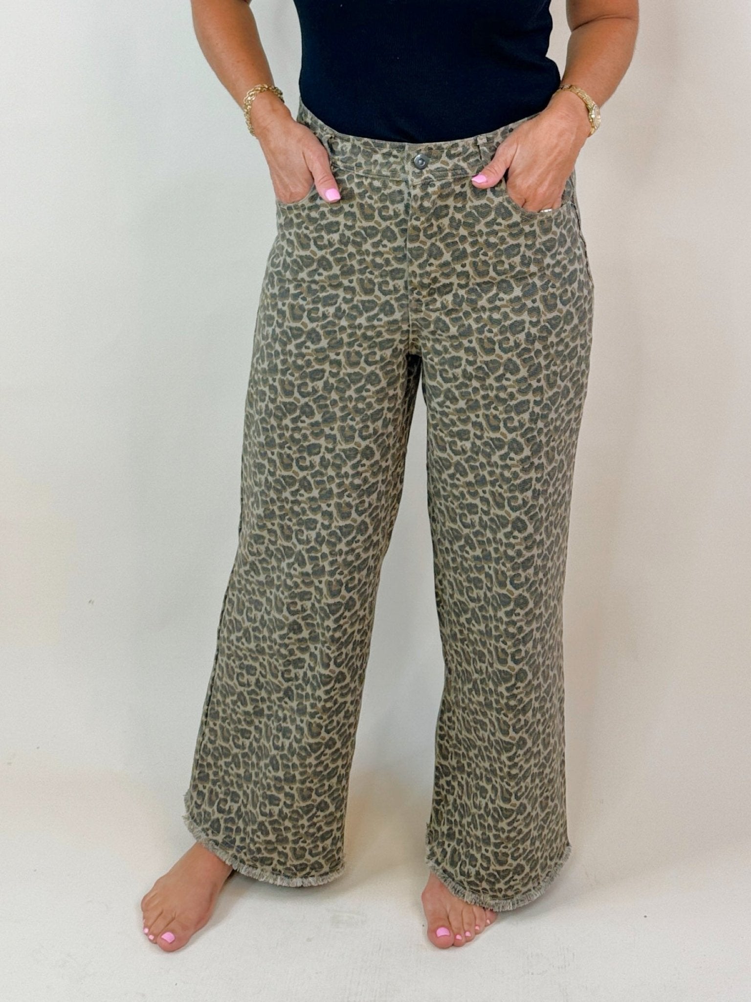 Wild Streak Leopard Wide Leg Jeans - Jessi Jayne Boutique