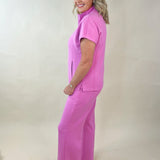 Sofie Soft Half - Zip Top and Cropped Pant Set - Jessi Jayne Boutique
