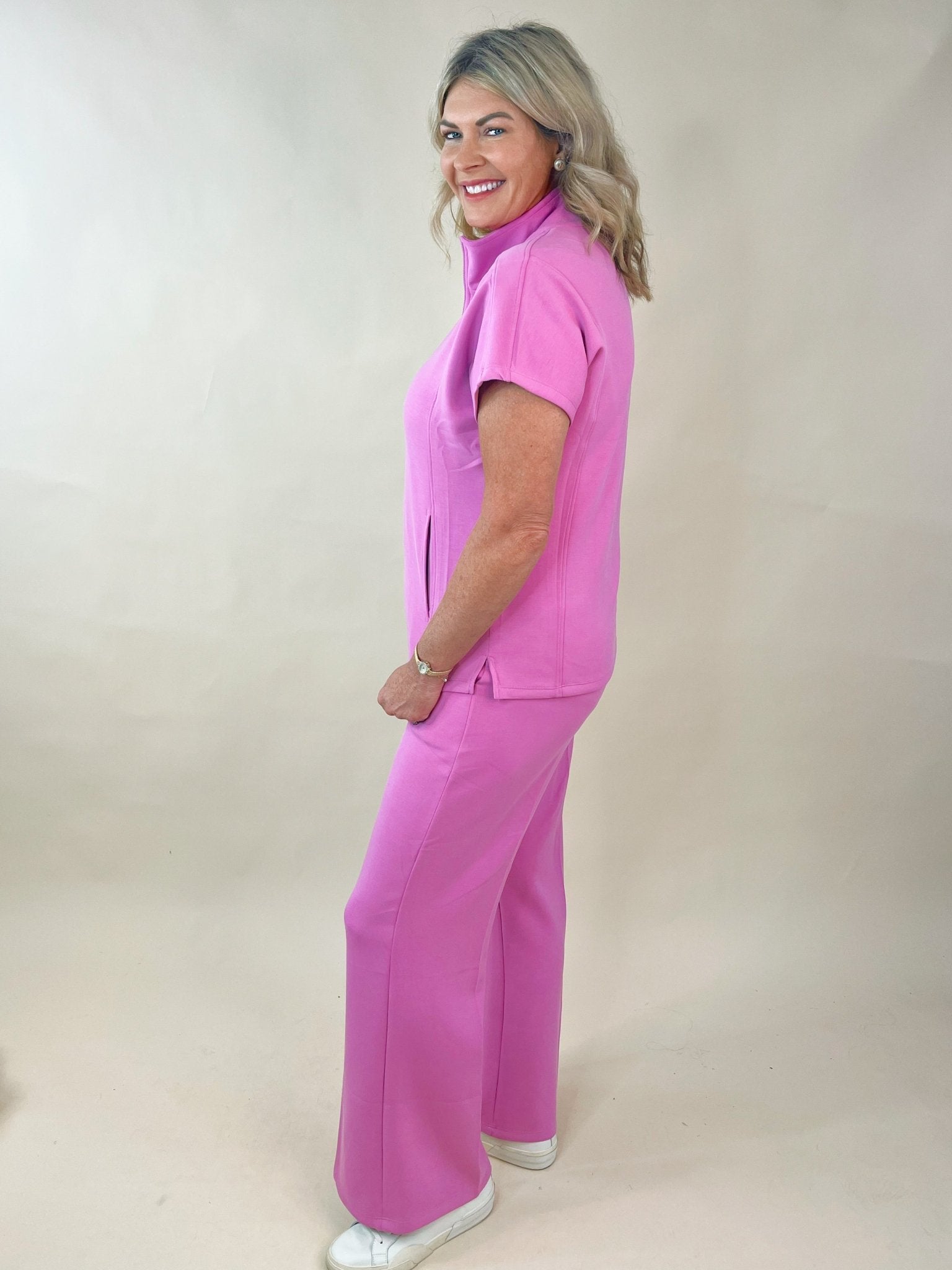 Sofie Soft Half - Zip Top and Cropped Pant Set - Jessi Jayne Boutique