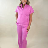 Sofie Soft Half - Zip Top and Cropped Pant Set - Jessi Jayne Boutique