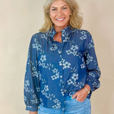 Bluebell Ruffle Collar Button - Up Top - Jessi Jayne Boutique