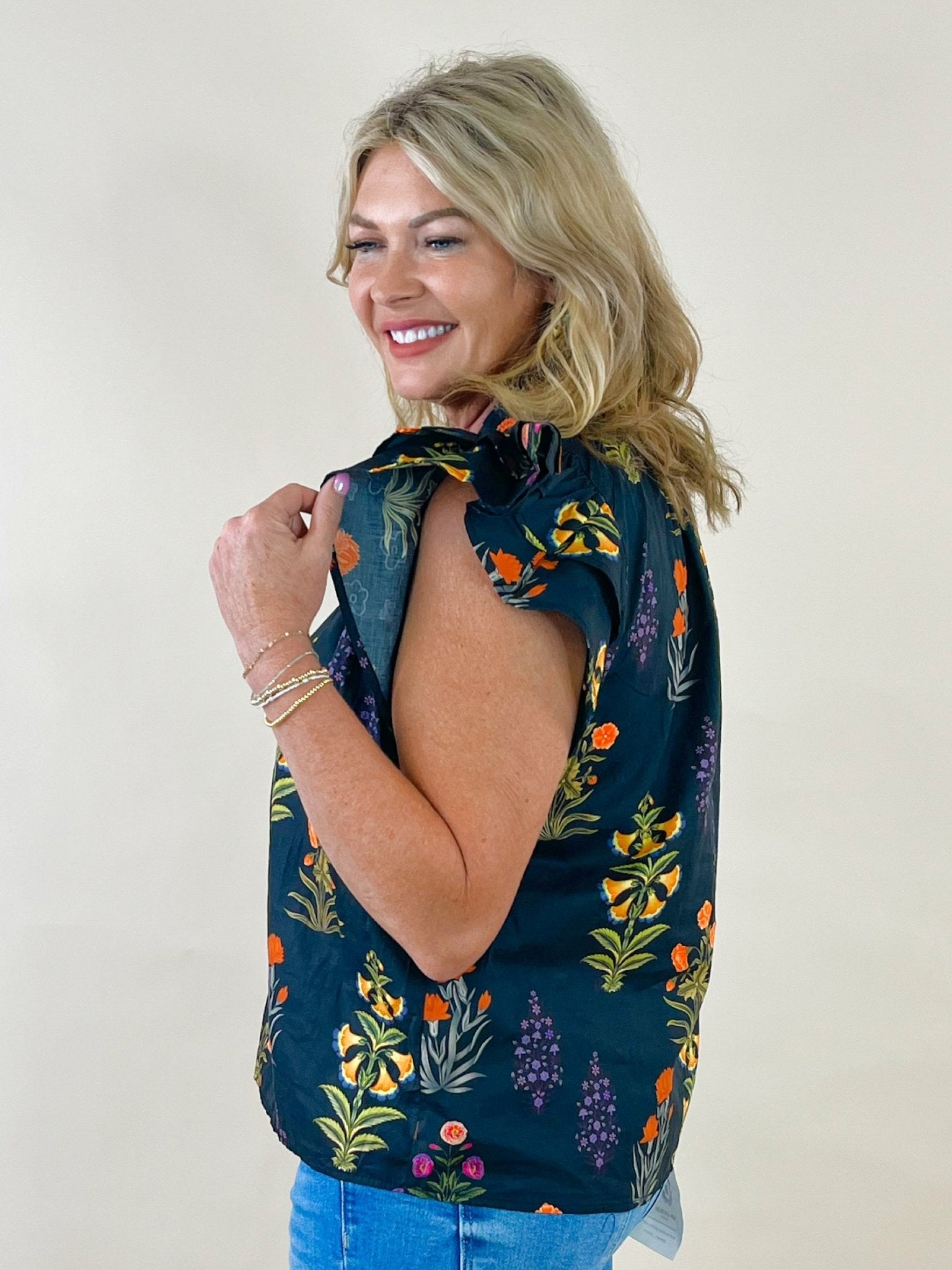 Wildflower Ember Flutter Sleeve Top - Jessi Jayne Boutique