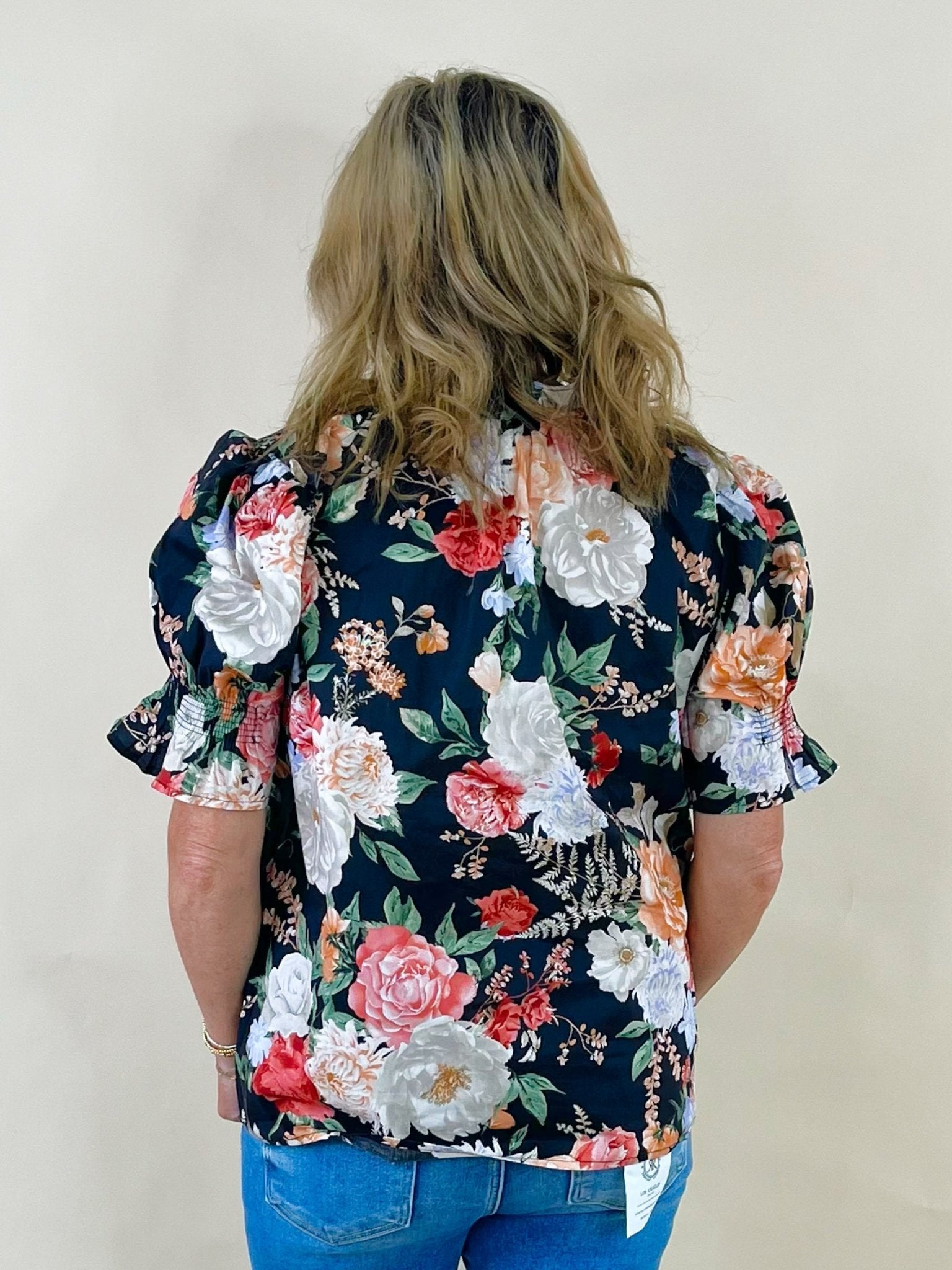 Blooming Grace Floral Top - Black - Jessi Jayne Boutique