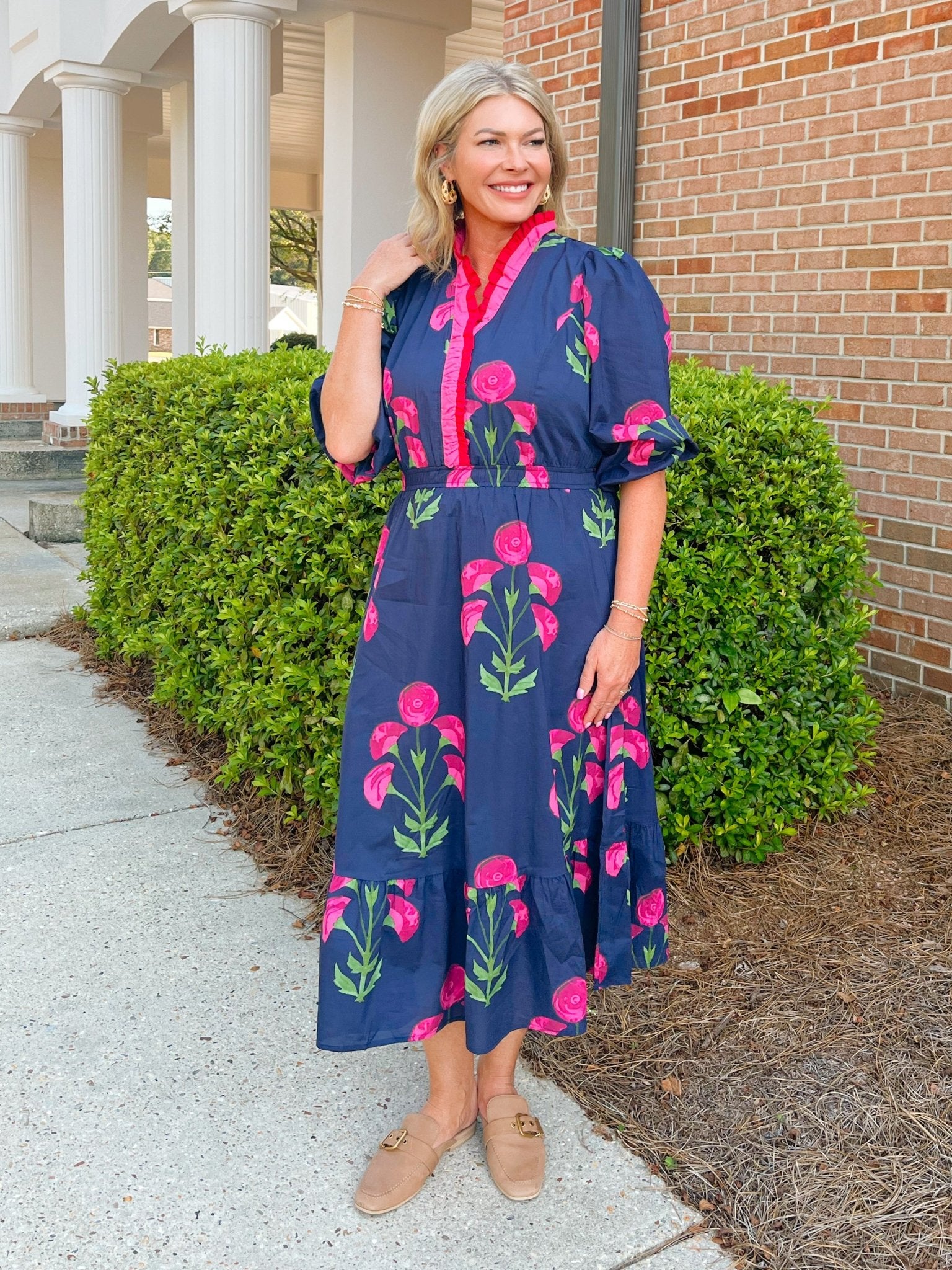 Midnight Bloom Ruffle Dress - Jessi Jayne Boutique