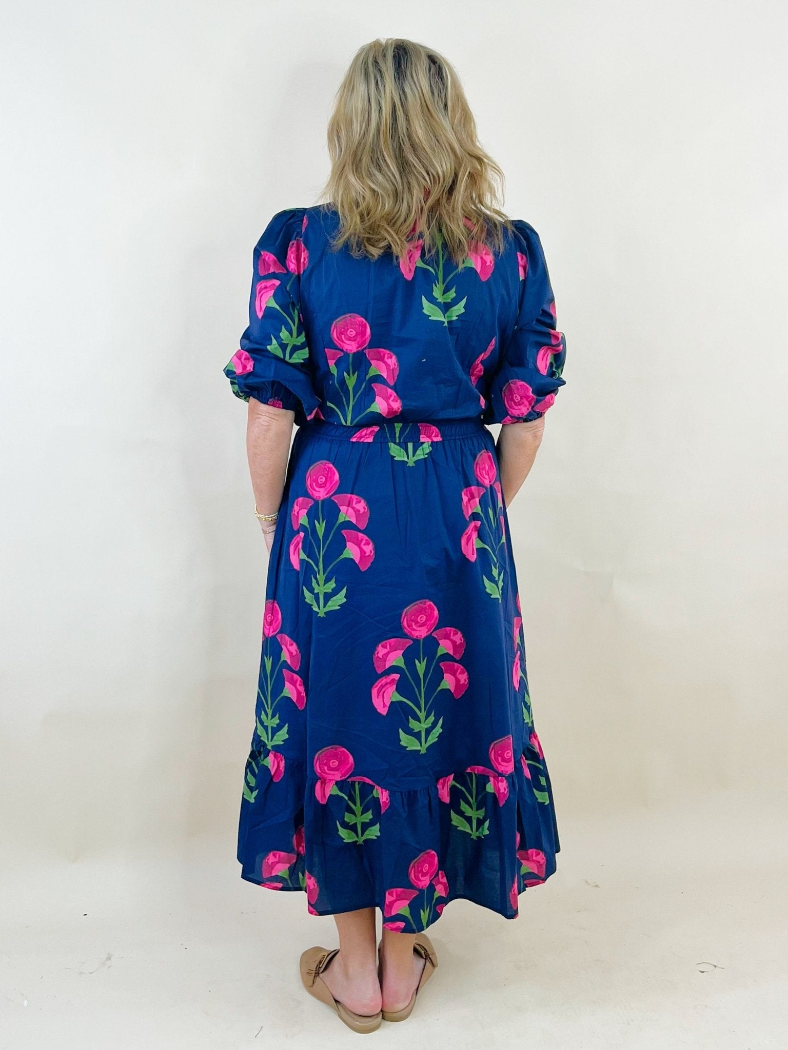Midnight Bloom Ruffle Dress - Jessi Jayne Boutique