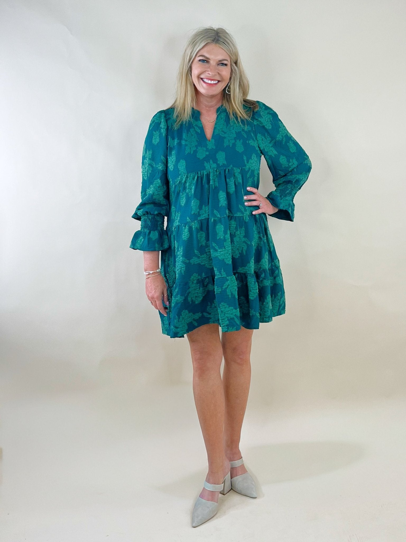 Wildflower Whisper Textured Tiered Dress - Jessi Jayne Boutique