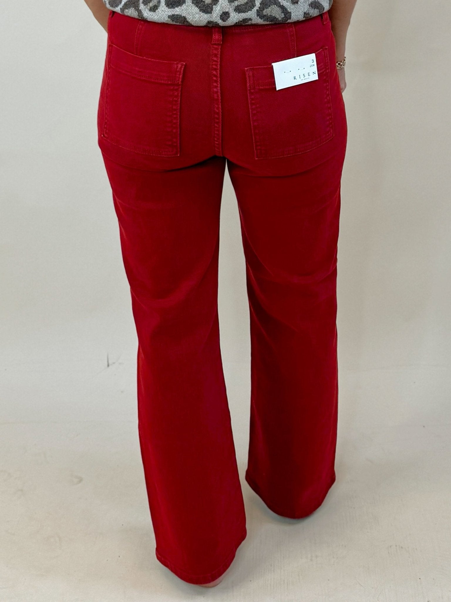 Crimson Ankle Flare Utility Pants - Jessi Jayne Boutique