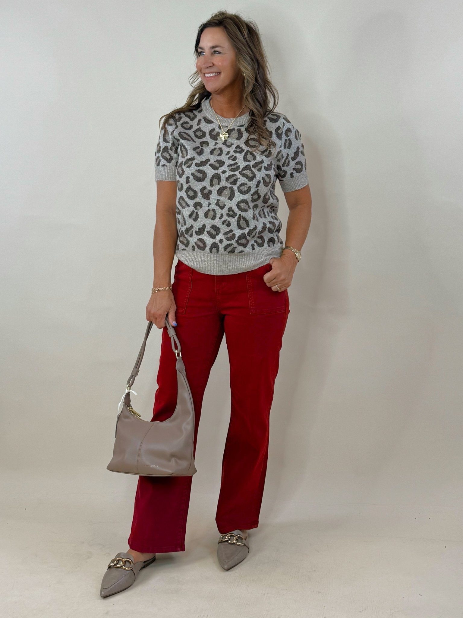 Crimson Ankle Flare Utility Pants - Jessi Jayne Boutique