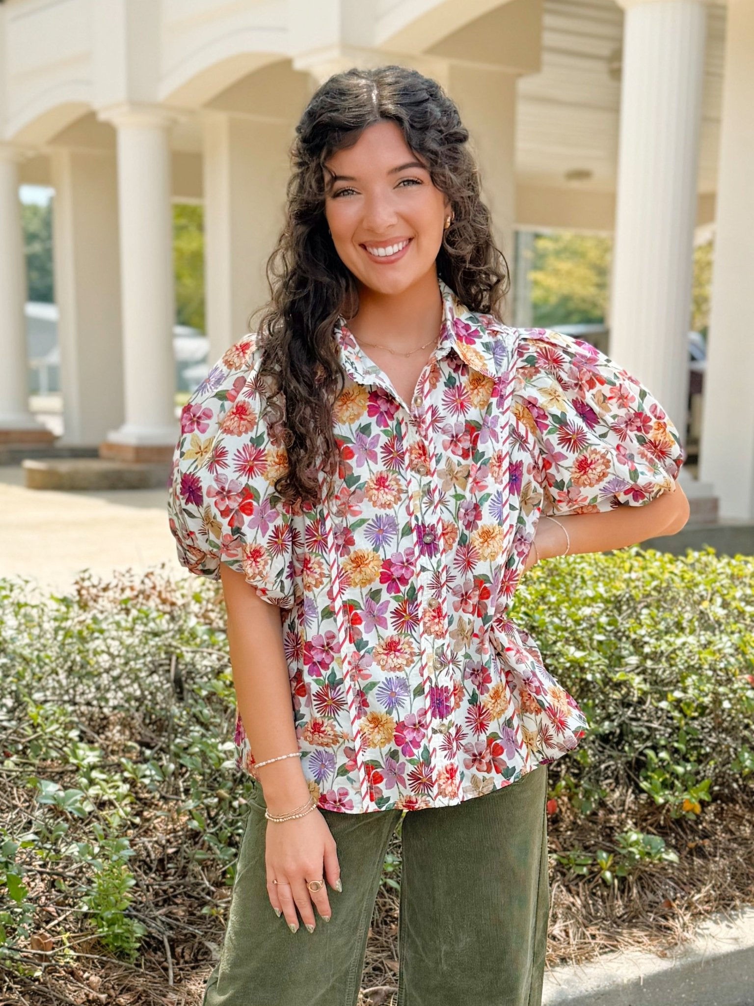 Wildflower Lane Puff Sleeve Top - Jessi Jayne Boutique