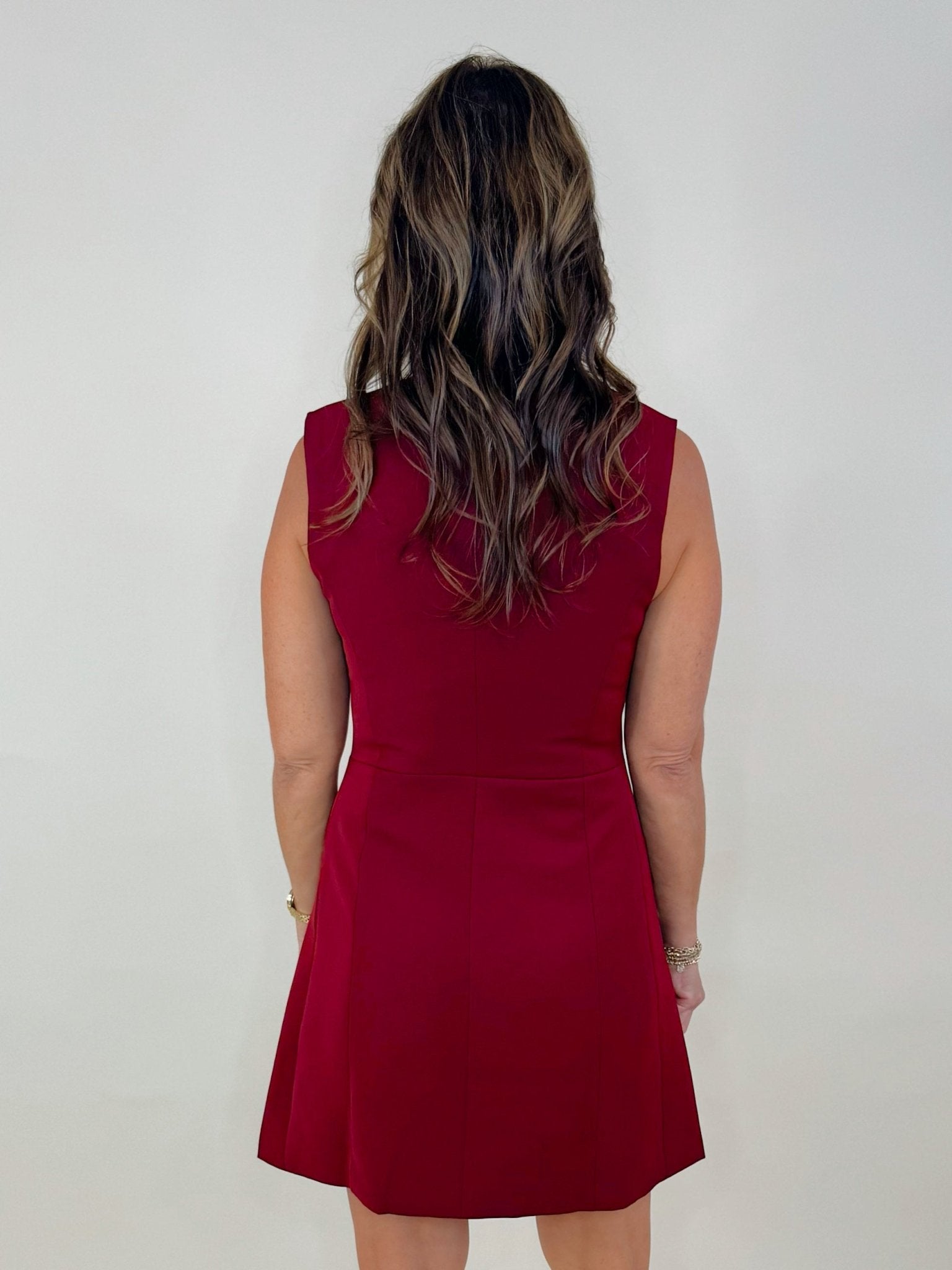 Regal Charm Sleeveless Button Front Dress - Jessi Jayne Boutique