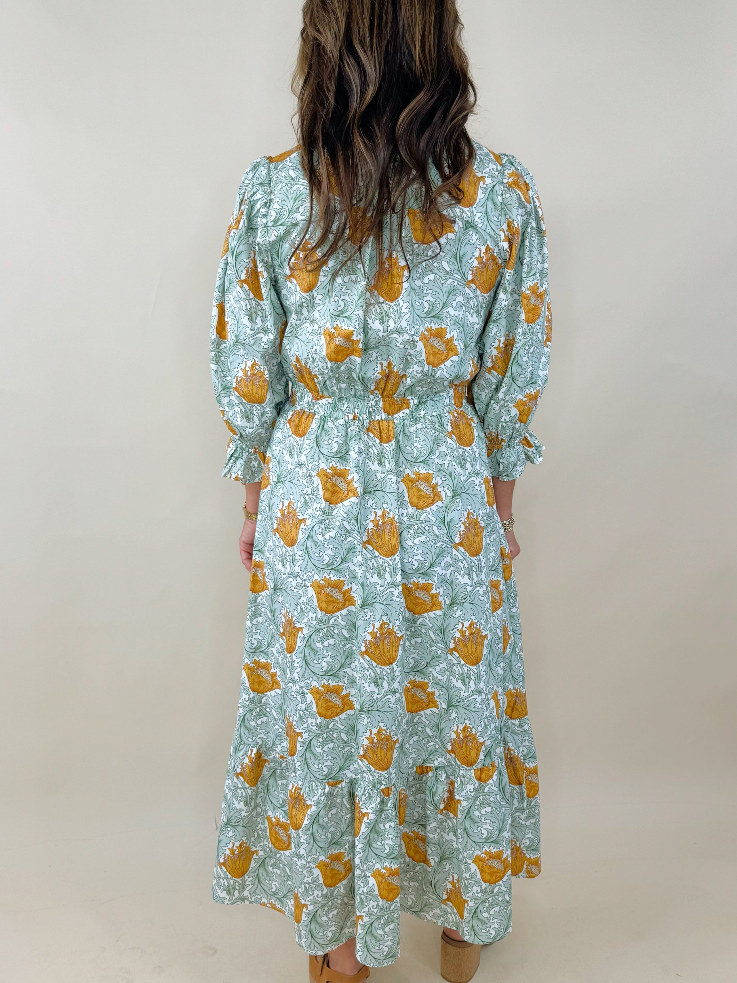 Harvest Muse Abstract Print Midi Dress - Jessi Jayne Boutique