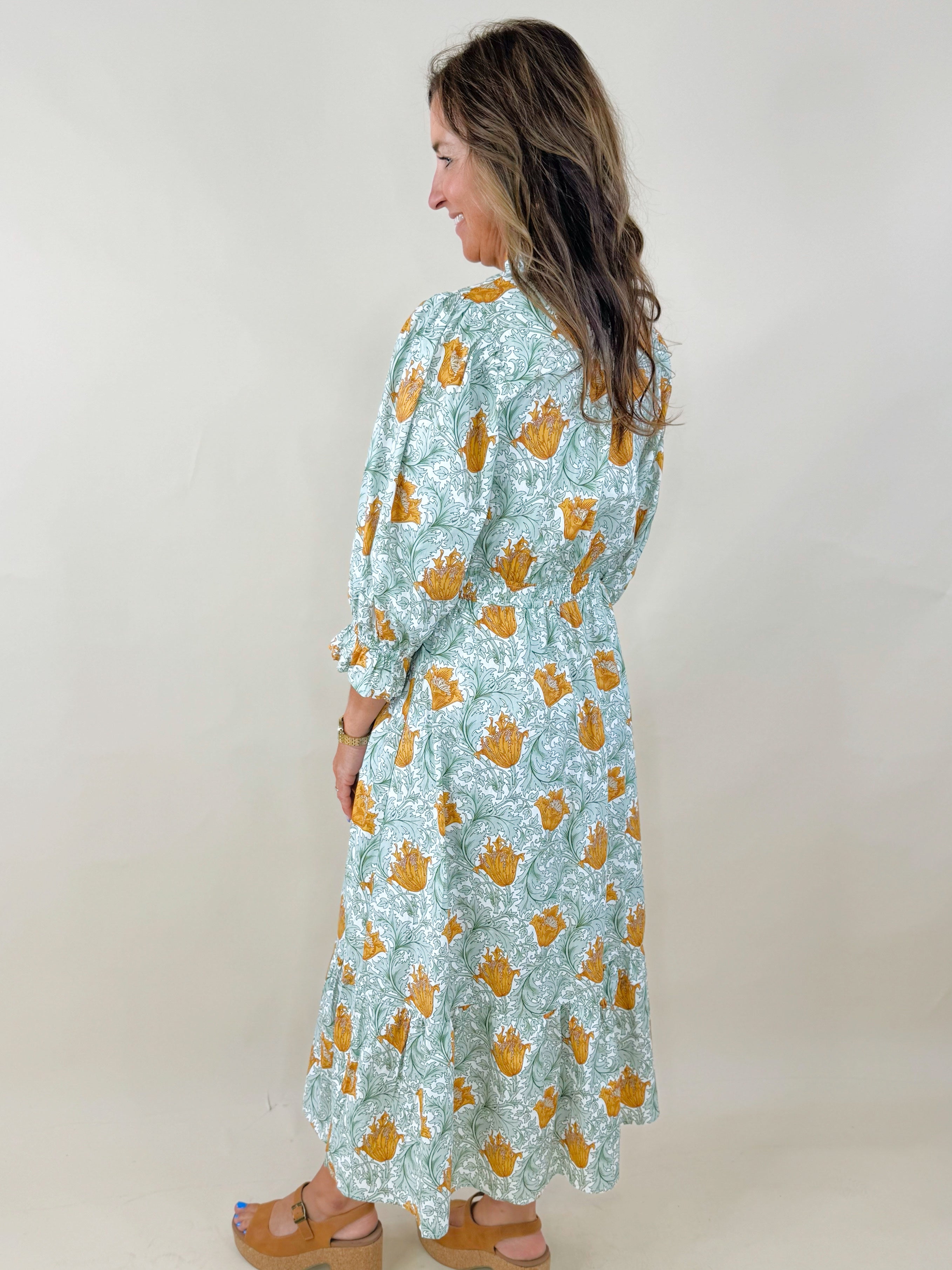 Harvest Muse Abstract Print Midi Dress - Jessi Jayne Boutique