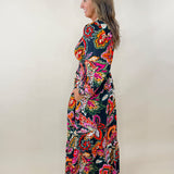 Midnight Garden Paisley Midi Dress - Jessi Jayne Boutique