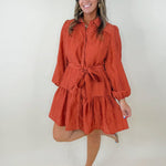 Autumn Stroll Crinkle Tiered Mini Dress - Jessi Jayne Boutique