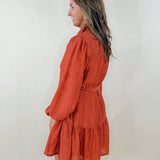 Autumn Stroll Crinkle Tiered Mini Dress - Jessi Jayne Boutique