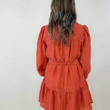 Autumn Stroll Crinkle Tiered Mini Dress - Jessi Jayne Boutique