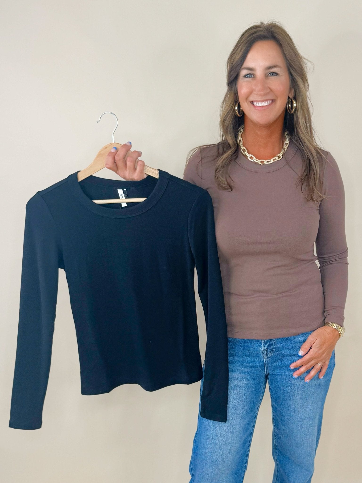 Barely There Long Sleeve Tee - Jessi Jayne Boutique