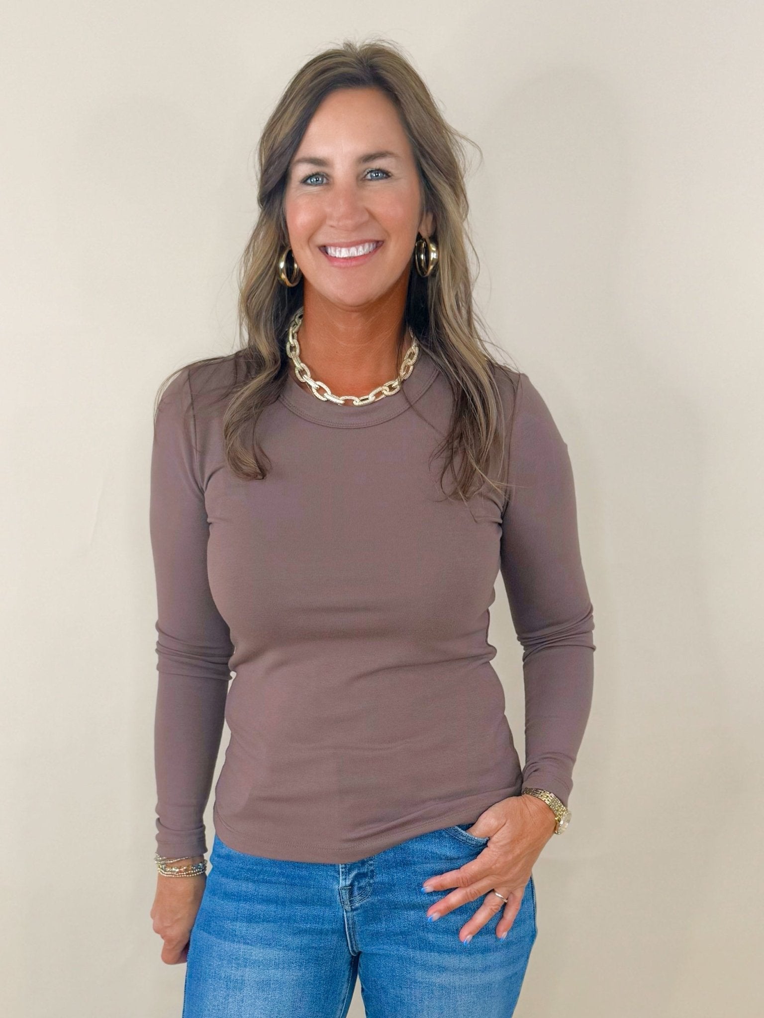 Barely There Long Sleeve Tee - Jessi Jayne Boutique