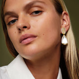 Kendra Scott Camry Gold Enamel Frame Statement Earrings in Natural - Jessi Jayne Boutique