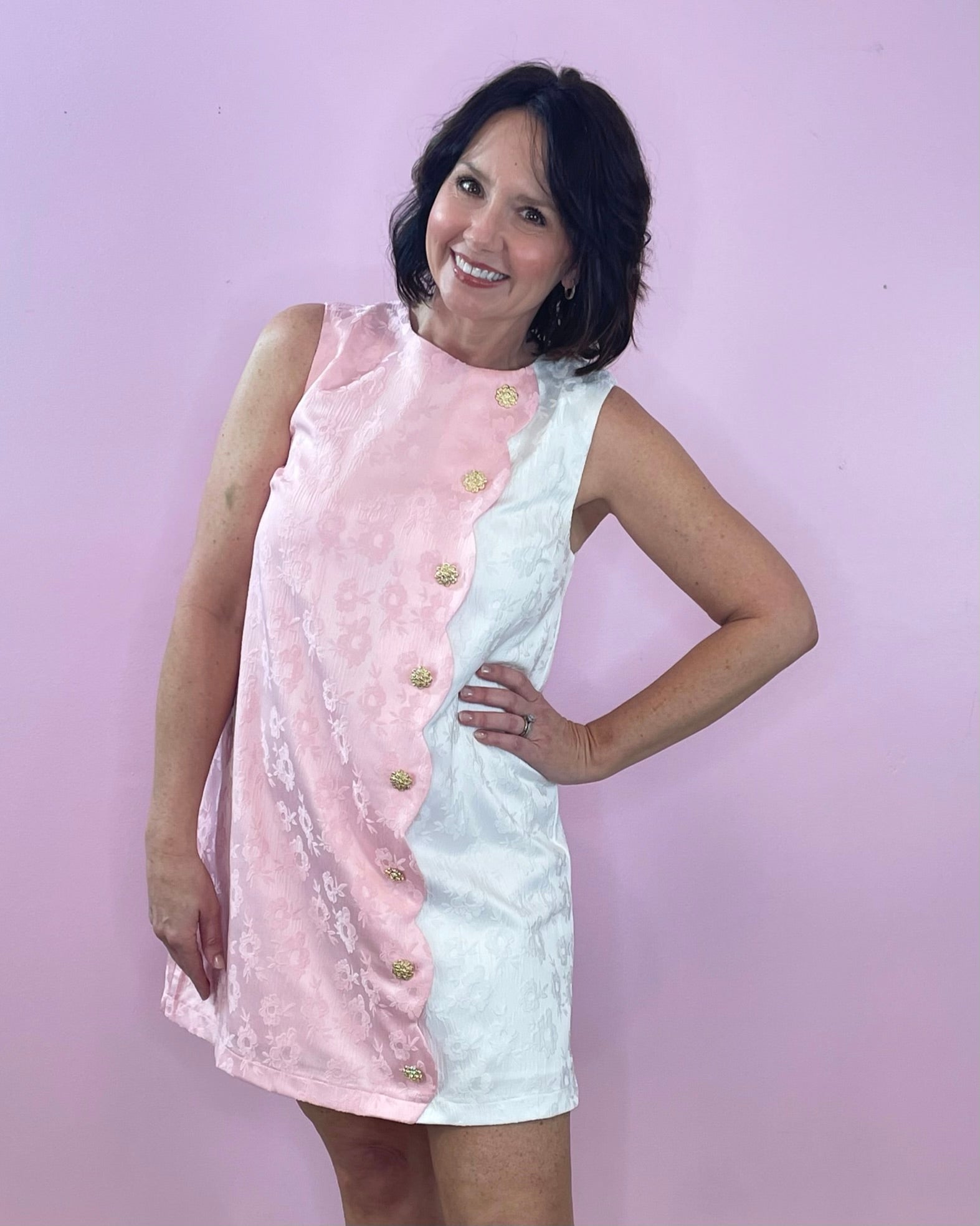 Blush and Bloom Scalloped Shift Dress - Jessi Jayne Boutique