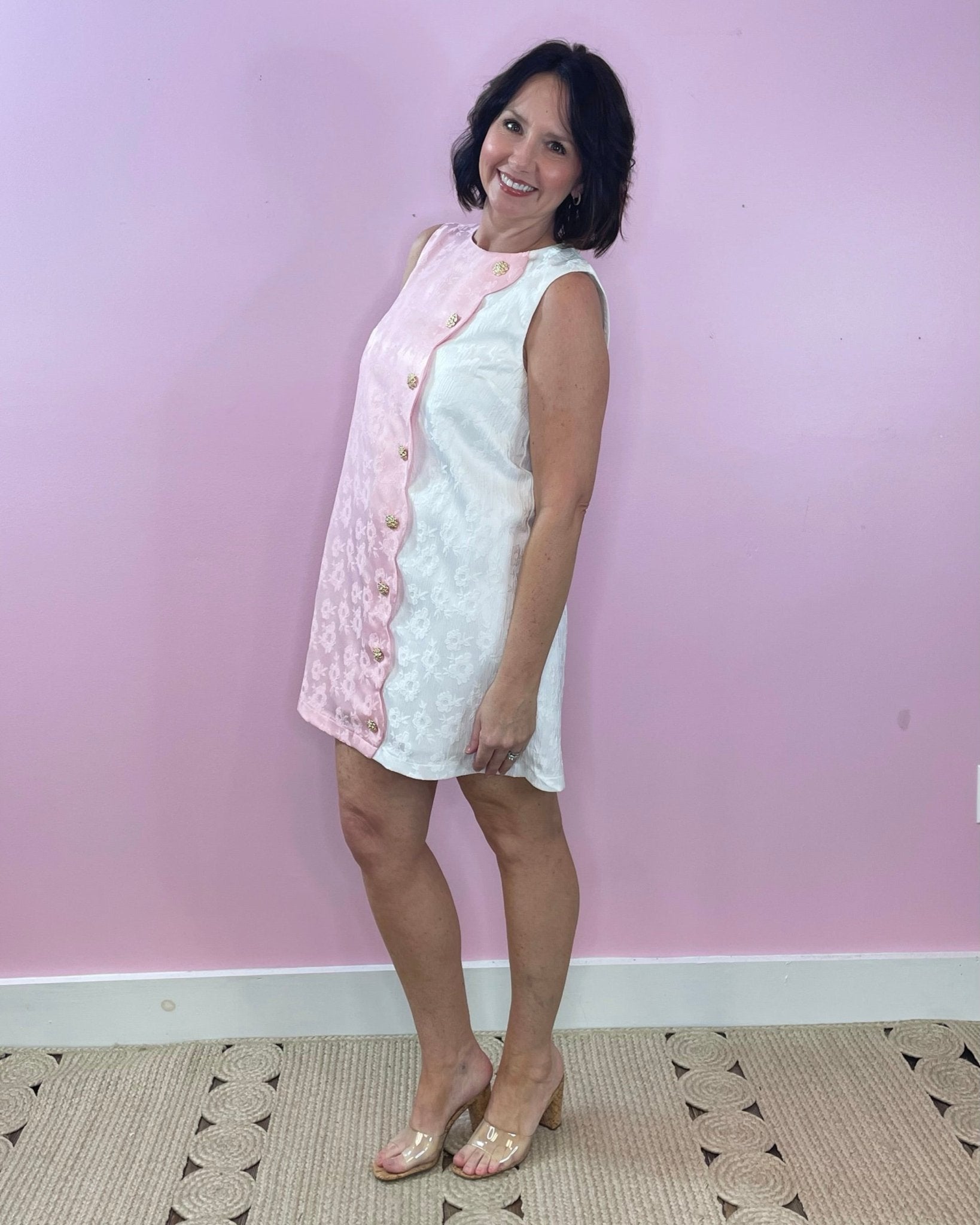 Blush and Bloom Scalloped Shift Dress - Jessi Jayne Boutique